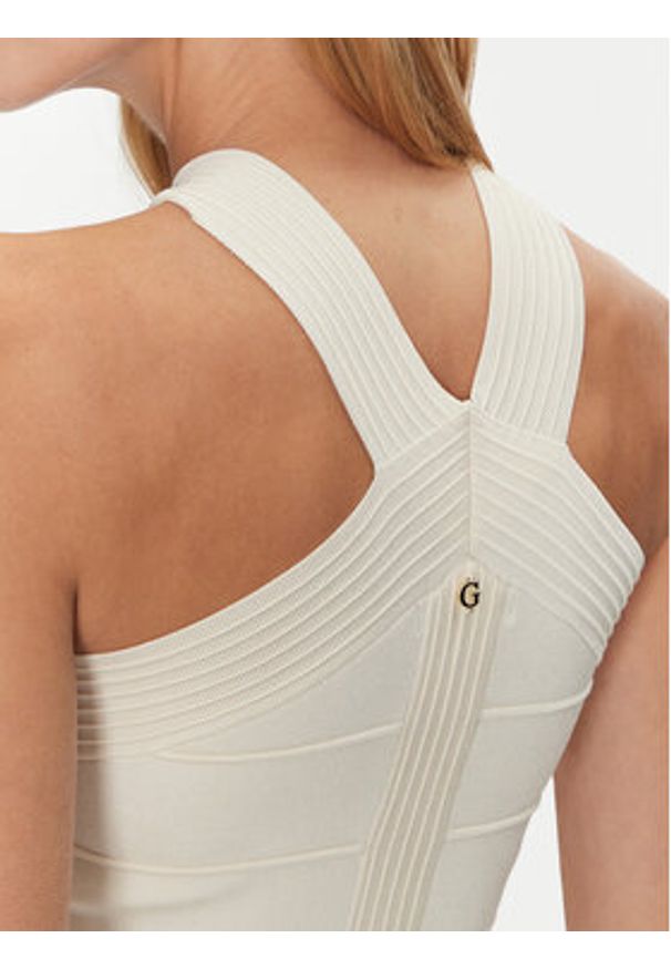 Guess Top W5GR32 Z2XY0 Biały Regular Fit. Kolor: biały. Materiał: wiskoza