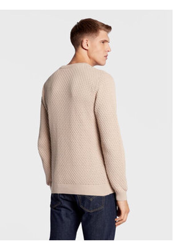 !SOLID - Solid Sweter 21107143 Beżowy Regular Fit. Kolor: beżowy. Materiał: bawełna