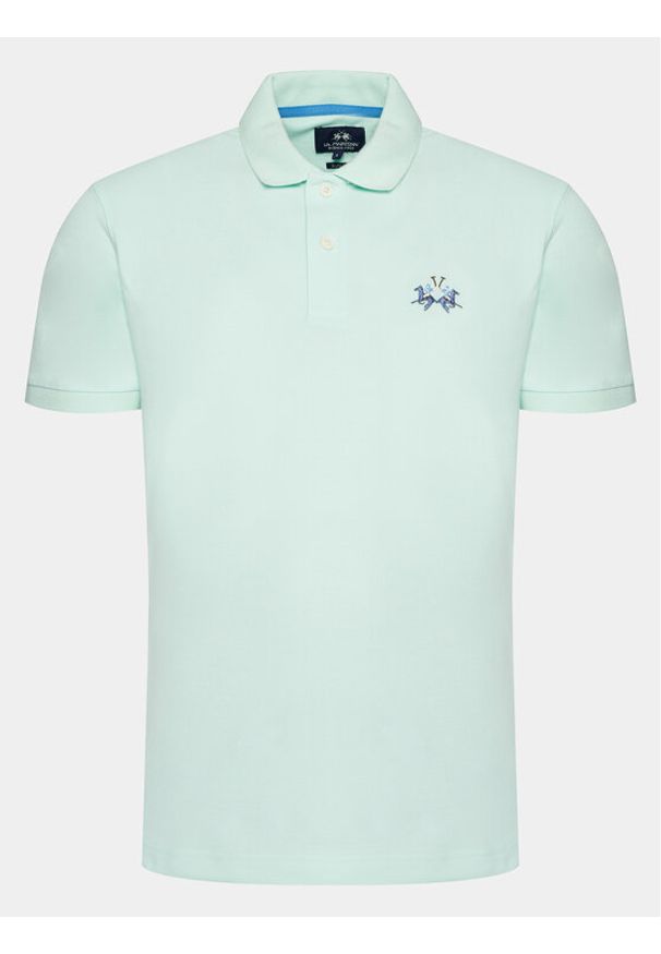 La Martina Polo YMP002 PK001 Zielony Slim Fit. Typ kołnierza: polo. Kolor: zielony. Materiał: bawełna