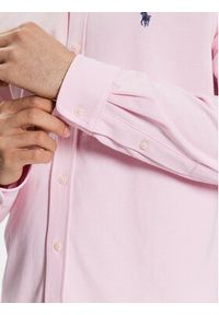 Polo Ralph Lauren Koszula 710654408101 Różowy Slim Fit. Typ kołnierza: polo. Kolor: różowy. Materiał: bawełna #5