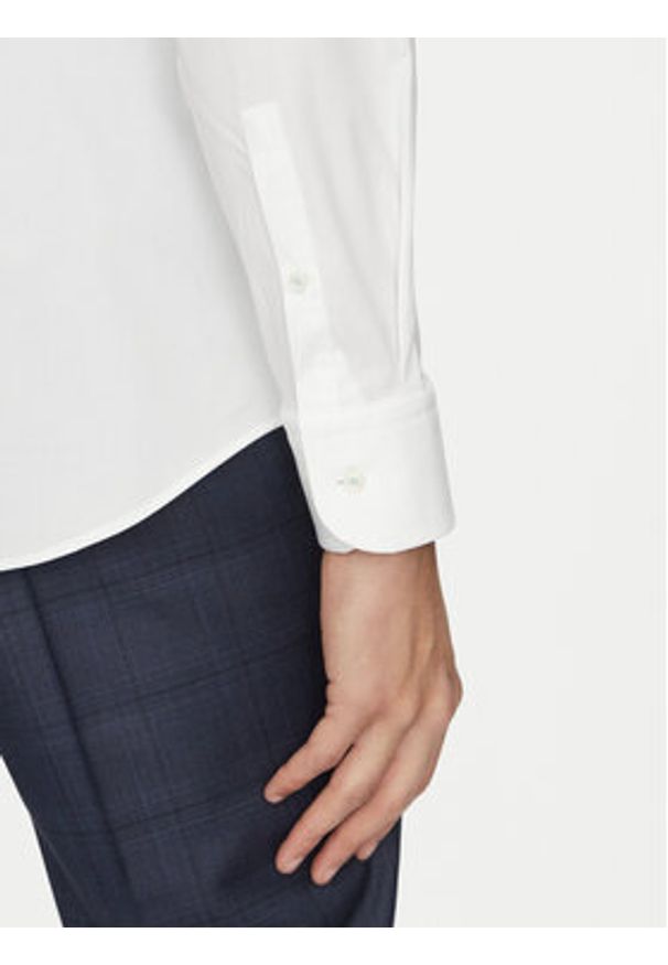 BOSS Koszula Hank 50532804 Biały Slim Fit. Kolor: biały. Materiał: bawełna