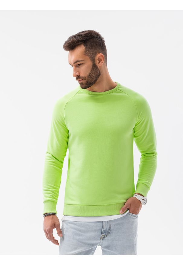 Zielona bluza Ombre Clothing bez kaptura