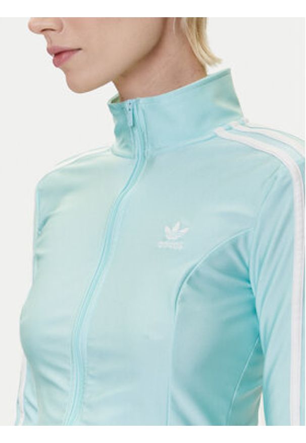 Adidas - adidas Bluza adicolor 3-Stripes JC5579 Turkusowy Slim Fit. Kolor: turkusowy. Materiał: syntetyk
