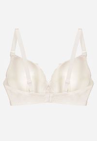 Renee - Jasnobeżowy Koronkowy Biustonosz Ozdobiony Cyrkoniowym Sercem Bothilei. Kolor: beżowy. Materiał: koronka. Wzór: aplikacja #4