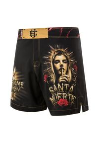 Spodenki Sportowe Męskie na trening i siłownię EXTREME HOBBY SANTA MUERTE. Kolor: czarny. Materiał: poliester, elastan. Sport: fitness #1