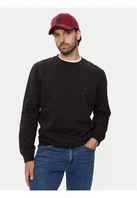 TOMMY HILFIGER - Tommy Hilfiger Bluza Essential MW0MW37232 Czarny Regular Fit. Kolor: czarny. Materiał: bawełna, syntetyk #1