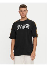 Versace Jeans Couture T-Shirt 76GAH613 Czarny Regular Fit. Kolor: czarny. Materiał: bawełna