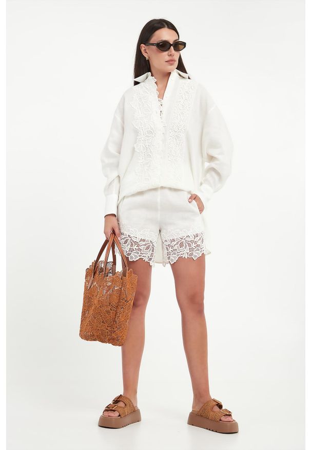 Ermanno Scervino Life - Spodenki damskie lniane ERMANNO SCERVINO LIFE. Materiał: len