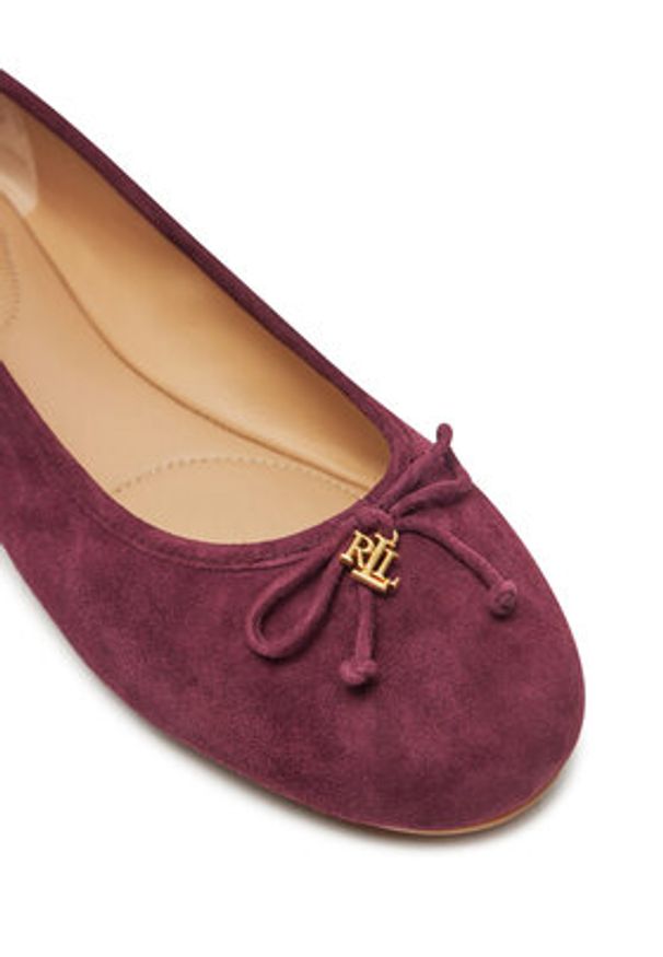 Lauren Ralph Lauren - LAUREN RALPH LAUREN Baleriny 802951376002 Bordowy. Kolor: czerwony. Materiał: zamsz, skóra
