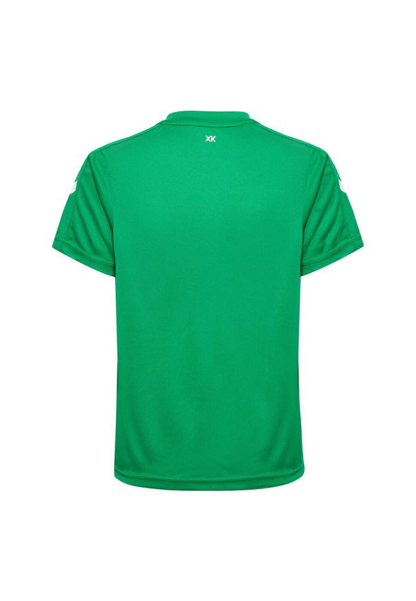 Hummel Core XK Kids Poly Jersey S/S. Kolor: zielony. Materiał: jersey. Długość rękawa: krótki rękaw. Długość: krótkie