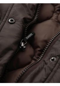 Ombre Clothing - Pikowana kurtka męska w koszulowym fasonie – khaki V3 - Rozmiar: XXL. Okazja: na co dzień. Kolor: brązowy. Materiał: poliester, materiał. Wzór: aplikacja. Styl: casual, elegancki #11