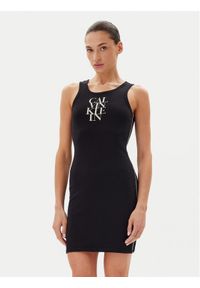 Calvin Klein Jeans Sukienka codzienna LV044C203G Czarny Slim Fit. Okazja: na co dzień. Kolor: czarny. Materiał: bawełna. Typ sukienki: proste. Styl: casual #1