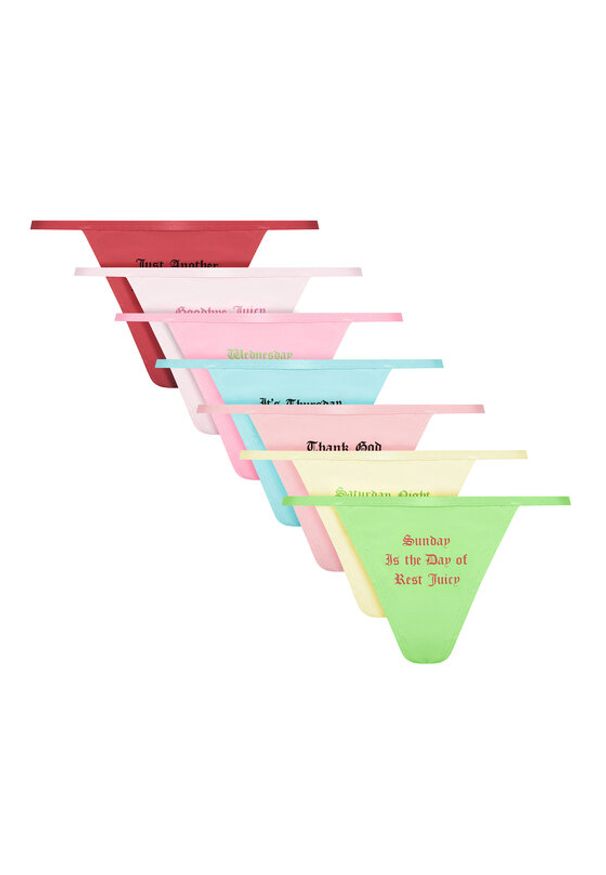 Juicy Couture Komplet stringów JCTTH225955 Kolorowy. Materiał: syntetyk. Wzór: kolorowy