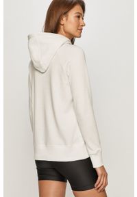 Under Armour bluza damska kolor biały z kapturem gładka. Typ kołnierza: kaptur. Kolor: biały. Materiał: dzianina. Długość rękawa: długi rękaw. Długość: długie. Wzór: gładki #5