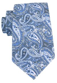 Męski Krawat - Chattier - Odcienie Błękitu, Wzór Paisley. Kolor: niebieski. Materiał: tkanina. Wzór: paisley. Styl: elegancki, klasyczny, wizytowy #1