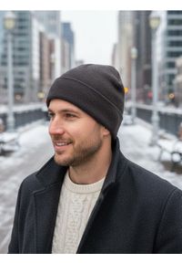 Sinsay - Czapka beanie z domieszką wiskozy - szary. Kolor: szary. Materiał: wiskoza