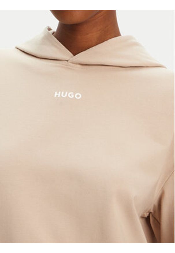 Hugo - HUGO Bluza 50490594 Beżowy Regular Fit. Kolor: beżowy. Materiał: bawełna