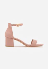 Born2be - Jasnoróżowe Sandały Vices na Obcasie w Klasycznym Stylu Jelhiris. Okazja: na ślub cywilny, na wesele. Zapięcie: sprzączka. Kolor: różowy. Obcas: na obcasie. Styl: klasyczny. Wysokość obcasa: średni #2