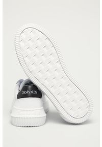 Calvin Klein Jeans - Buty skórzane. Nosek buta: okrągły. Zapięcie: sznurówki. Kolor: biały. Materiał: skóra. Szerokość cholewki: normalna. Obcas: na obcasie. Wysokość obcasa: niski #3
