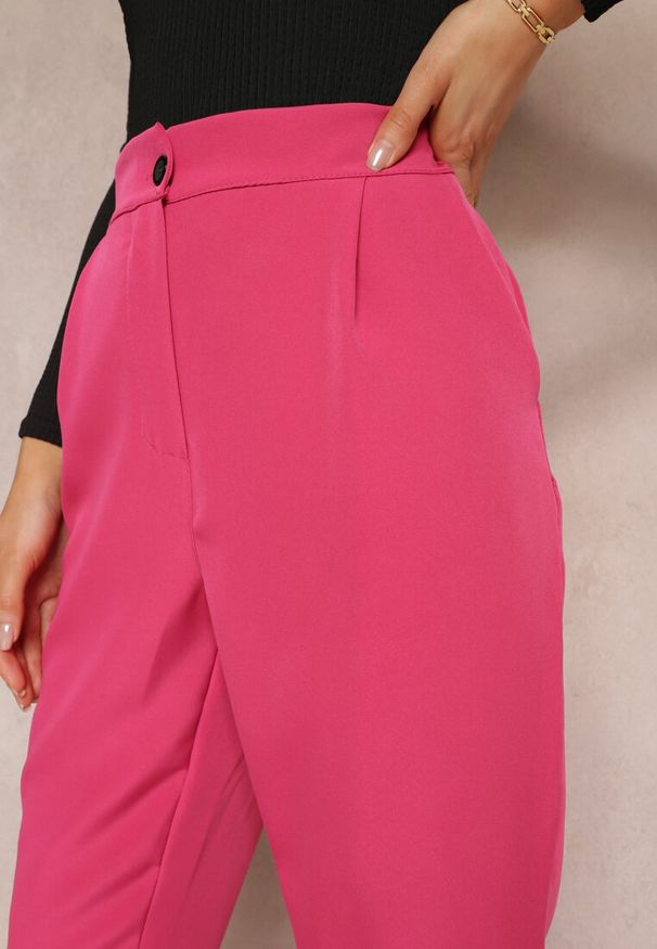 Renee - Ciemnoróżowe Spodnie Cygaretki Zalko. Okazja: na co dzień. Kolor: różowy. Styl: klasyczny, elegancki, casual