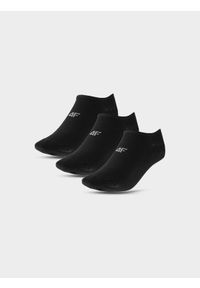 4f - Skarpetki casual stopki (3-pack) męskie - czarne. Kolor: czarny. Materiał: włókno, poliamid, bawełna, materiał