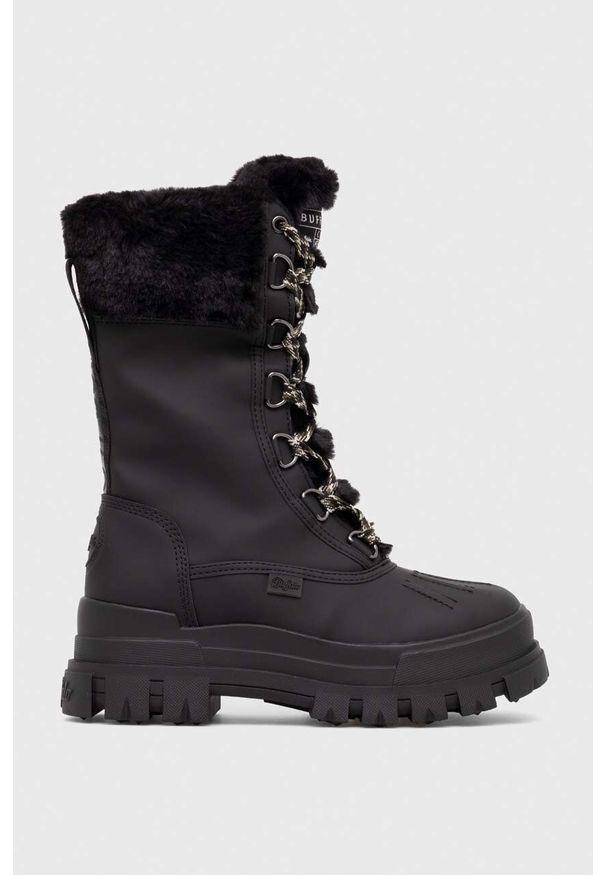 Buffalo śniegowce Aspha Duck Boot Warm kolor czarny 1622184. Nosek buta: okrągły. Zapięcie: sznurówki. Kolor: czarny. Materiał: guma. Obcas: na platformie. Styl: klasyczny