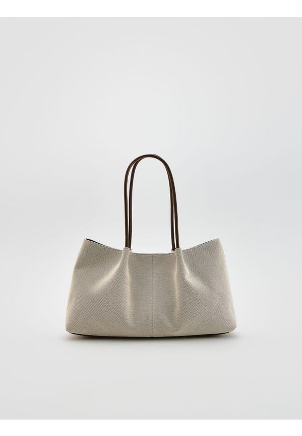 Reserved - Torebka shopper - brązowy. Kolor: brązowy