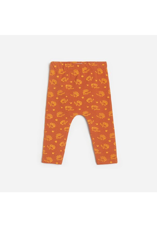 Reserved - Spodnie dresowe ze wzorem - Pomarańczowy. Kolor: pomarańczowy. Materiał: dresówka