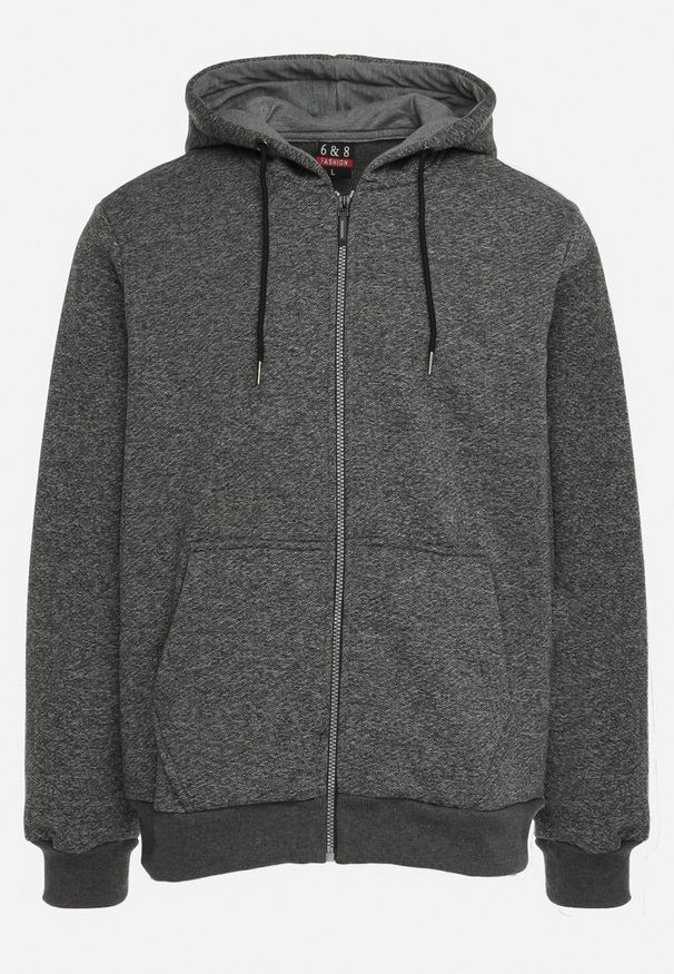 Born2be - Ciemnoszara Bluza z Kapturem i Ściągaczami Flattera. Typ kołnierza: kaptur. Kolor: szary