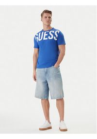 Guess T-Shirt F6GI01 J1314 Niebieski Slim Fit. Kolor: niebieski. Materiał: bawełna #4