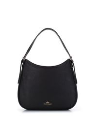 Wittchen - Torebka worek skórzana z otwartą kieszenią z przodu. Kolor: czarny. Wzór: haft. Dodatki: z haftem. Materiał: skórzane. Styl: elegancki #1