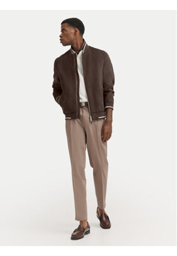 Bugatti Bluza 777300-71018 S Brązowy Regular Fit. Kolor: brązowy. Materiał: syntetyk