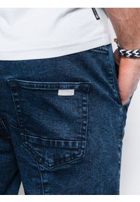 Ombre Clothing - Krótkie spodenki męskie jeansowe - ciemny jeans V3 - Rozmiar: XXL. Materiał: jeans. Długość: krótkie #3