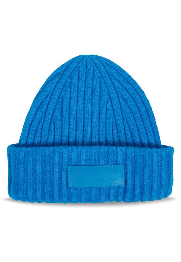 TOMMY HILFIGER - Tommy Hilfiger Czapka Tommy Twist Beanie AW0AW15325 Niebieski. Kolor: niebieski. Materiał: syntetyk