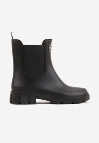 Renee - Czarne Kalosze Typu Sztyblety z Antypoślizgową Podeszwą Volenne. Kolor: czarny. Materiał: jeans. Styl: klasyczny #4