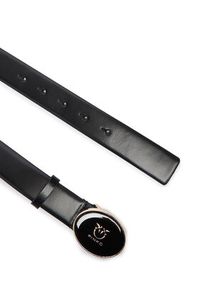Pinko - PINKO Pasek Damski Round Enamel H2,8 Belt 20252 PLT01 105478.A2QL Czarny. Kolor: czarny. Materiał: skóra #3