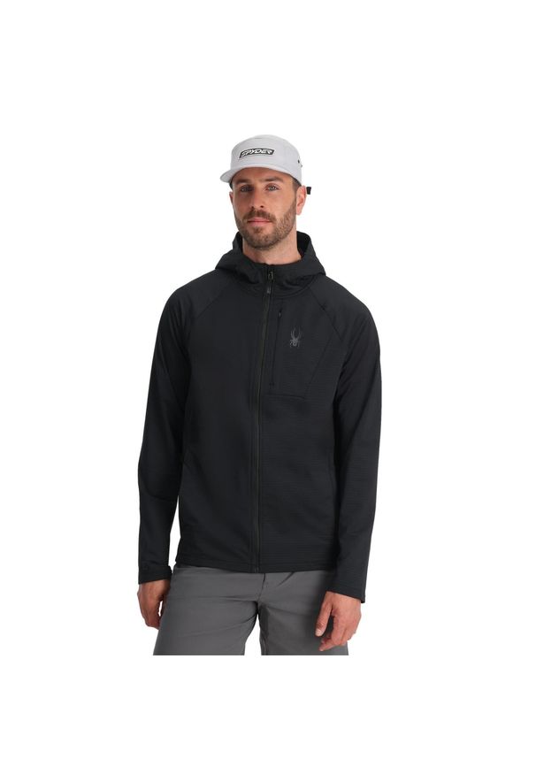 Bluza męska Spyder Gridweb Hoodie. Kolor: czarny. Sezon: zima. Sport: narciarstwo