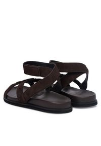 BOSS Sandały Freyah 50563358 Brązowy. Kolor: brązowy. Materiał: zamsz, skóra #4
