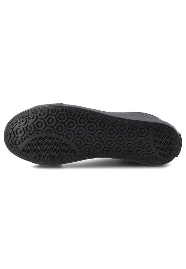 Big-Star - Czarne Trampki Big Star Damskie Modne Buty. Okazja: na uczelnię, na co dzień, do pracy. Kolor: czarny. Materiał: skóra ekologiczna, guma, materiał. Szerokość cholewki: normalna. Wzór: aplikacja. Styl: sportowy, casual