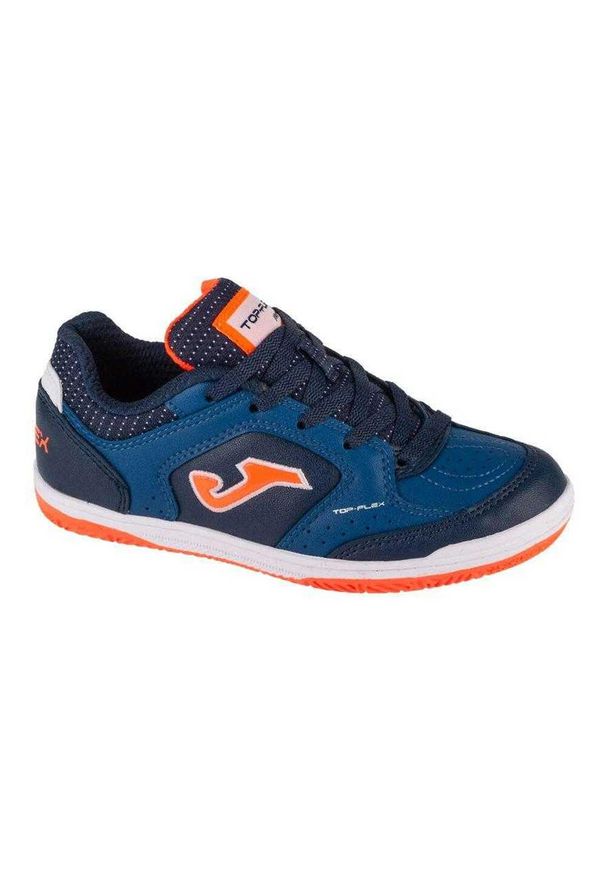 Joma - Buty Do Piłki Nożnej Halowej Top Flex Dla Dzieci I Niemowląt. Kolor: pomarańczowy, niebieski, wielokolorowy. Sport: piłka nożna