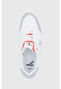 Calvin Klein Jeans Buty skórzane YM0YM00283 kolor biały. Nosek buta: okrągły. Zapięcie: sznurówki. Kolor: biały. Materiał: skóra #4