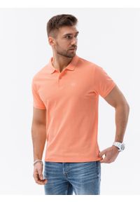Ombre Clothing - Zestaw koszulek męskich polo z dzianiny pique 3-pak - mix V14. Okazja: na co dzień. Typ kołnierza: polo. Kolor: pomarańczowy. Materiał: dzianina. Wzór: haft, aplikacja. Sezon: wiosna, lato. Styl: klasyczny, sportowy, wizytowy, casual #3