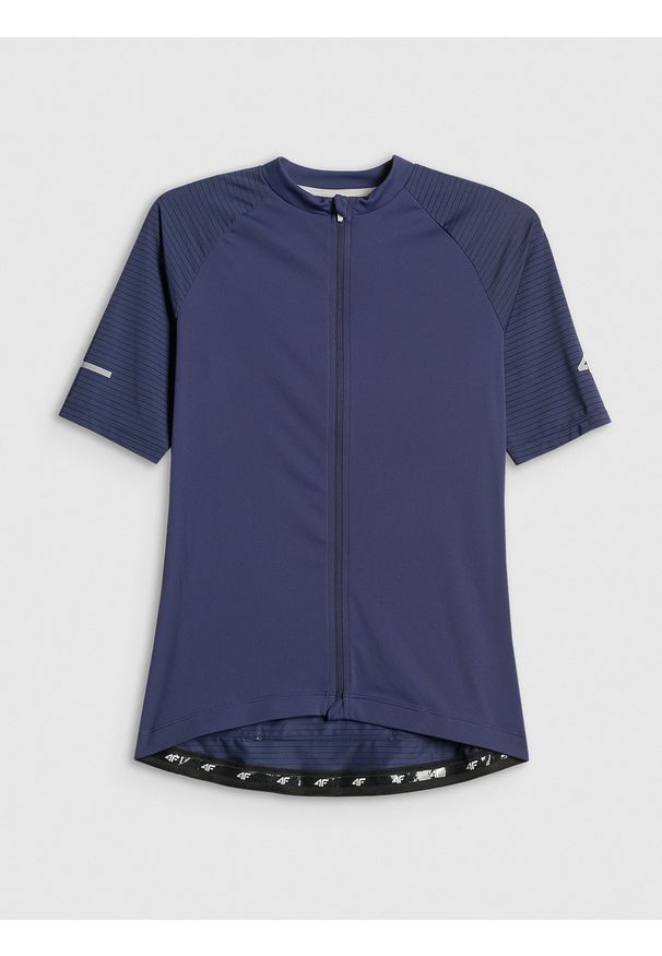 4f - 4F Koszulka kolarska damska - granatowa XS. Kolor: niebieski. Materiał: tkanina, włókno, skóra, materiał. Długość rękawa: raglanowy rękaw. Długość: długie. Sport: kolarstwo
