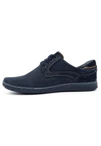 KOMODO Buty męskie Casual 848 granatowe niebieskie. Okazja: na co dzień. Zapięcie: pasek. Kolor: niebieski. Materiał: skóra, jeans. Wzór: paski. Sezon: jesień, lato, wiosna. Styl: casual