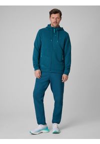 4f - 4F Bluza treningowa regular z kapturem męska - granatowa L. Typ kołnierza: kaptur. Kolor: niebieski #2