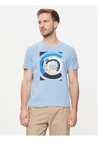 Pierre Cardin T-Shirt C5 21050.2101 Błękitny Regular Fit. Kolor: niebieski. Materiał: bawełna #1