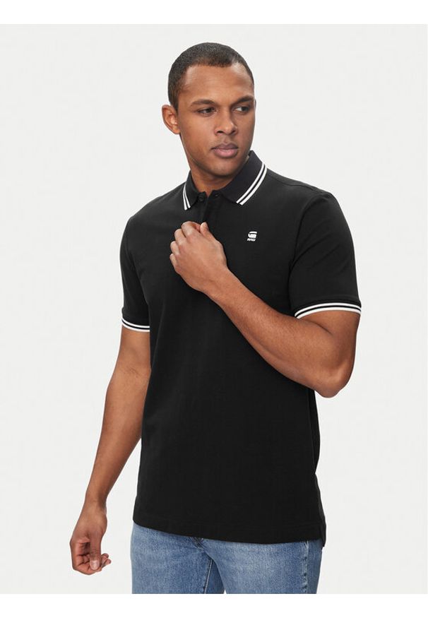 G-Star RAW - G-Star Raw Polo Dunda D17127-5864 Czarny Slim Fit. Typ kołnierza: polo. Kolor: czarny. Materiał: bawełna