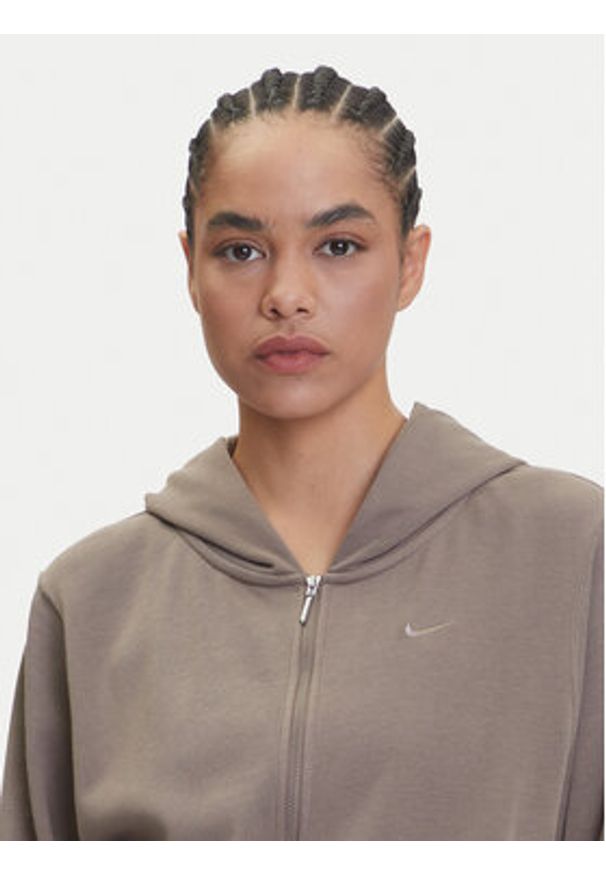 Nike Bluza Chill Terry FN2415 Brązowy Relaxed Fit. Kolor: brązowy. Materiał: bawełna, syntetyk