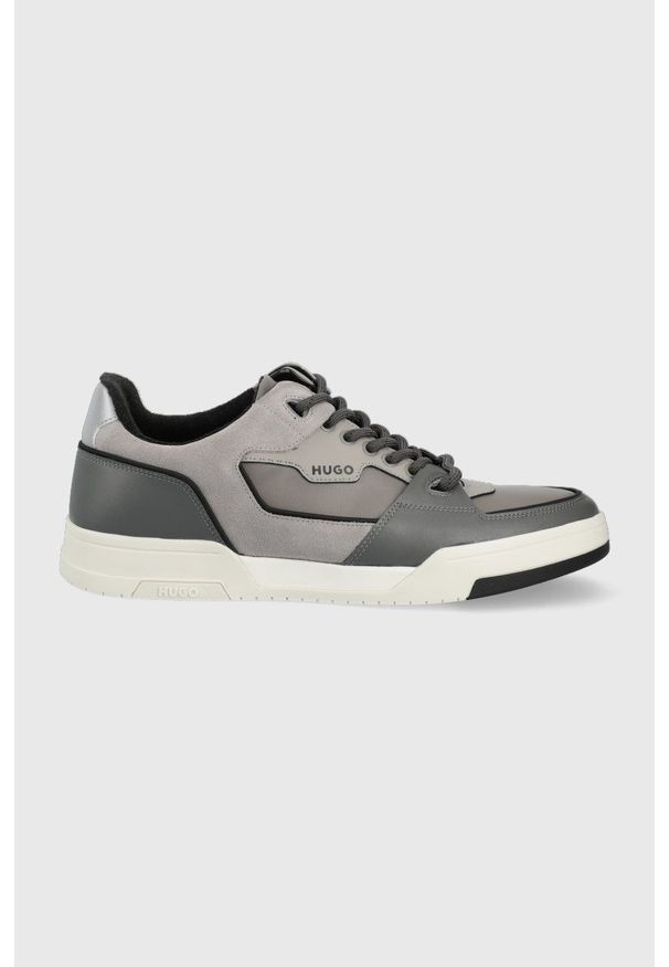 Hugo - HUGO sneakersy Seth kolor szary. Nosek buta: okrągły. Zapięcie: sznurówki. Kolor: szary. Materiał: guma