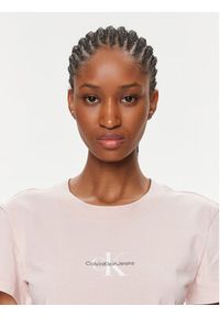 Calvin Klein Jeans T-Shirt Monologo Slim Tee J20J222564 Różowy Slim Fit. Kolor: różowy. Materiał: bawełna #2